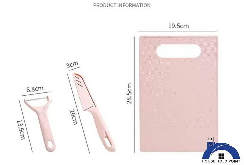 3 Pcs Knife/ Peeler & Chopping Board Set