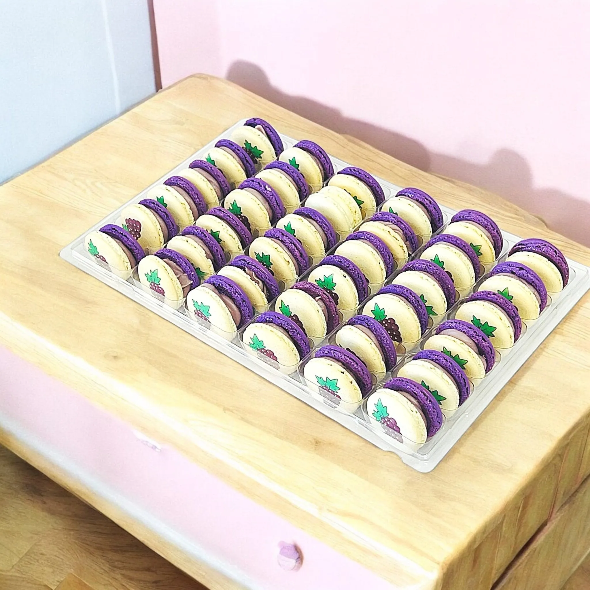 36 Pack Grape Chocolate Ganache French Macarons