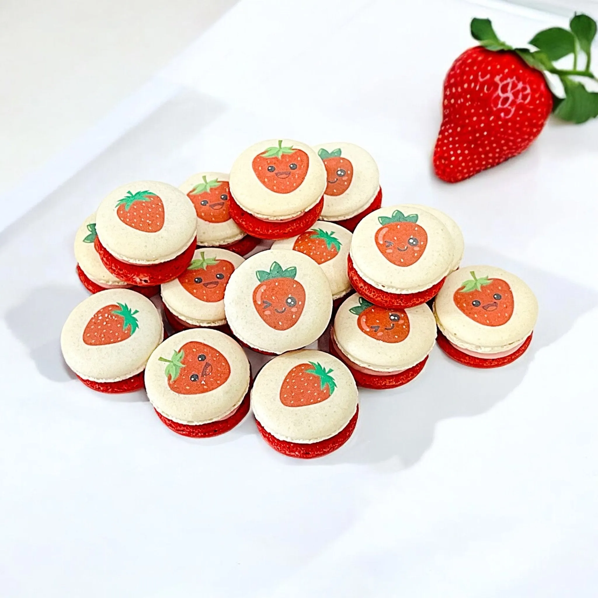 36 Pack Strawberry Chocolate French Macarons