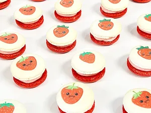 36 Pack Strawberry Chocolate French Macarons