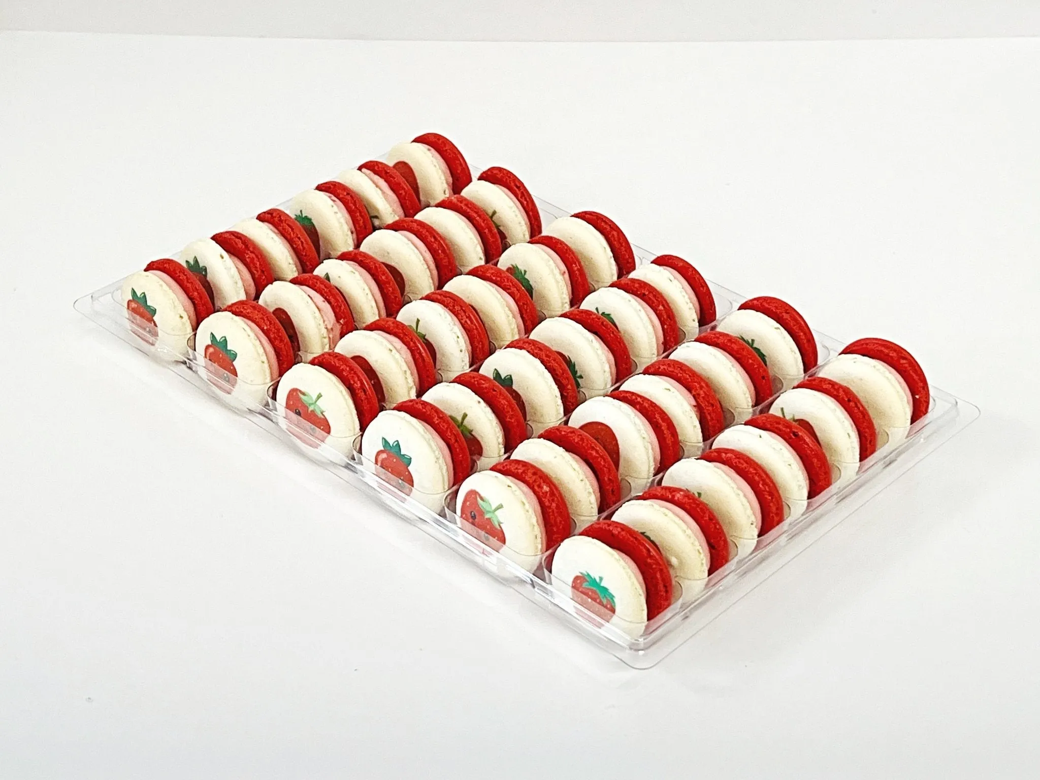 36 Pack Strawberry Chocolate French Macarons