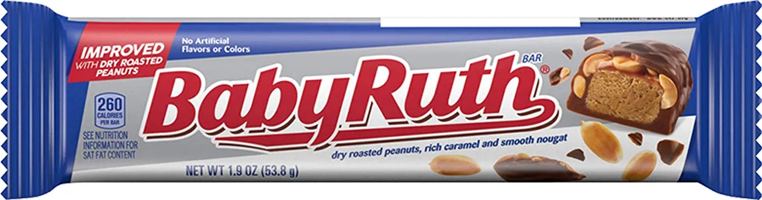 93490 2.1 Oz Baby Ruth Peanuts, Caramel & Chocolate Candy Bar - Pack of 24