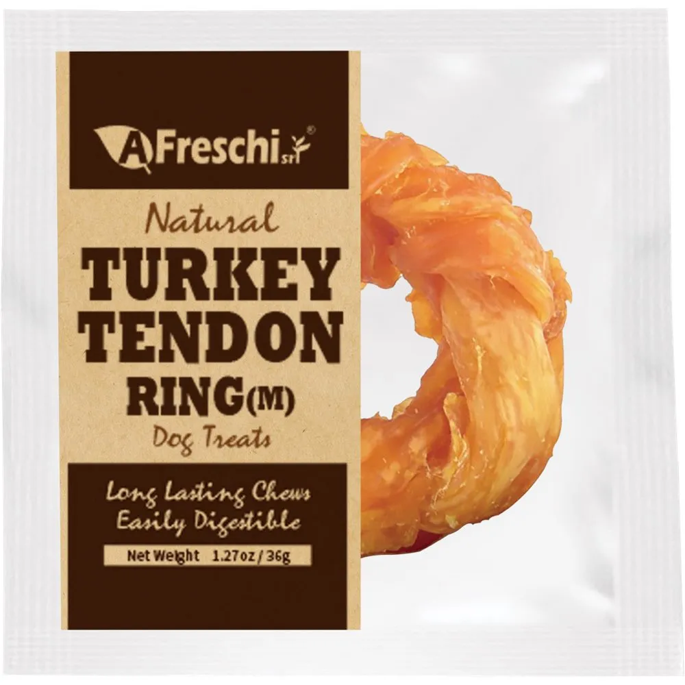 AFreschi Natural Turkey Tendon Ring Grain-Free Dog Chew (Medium) 36g