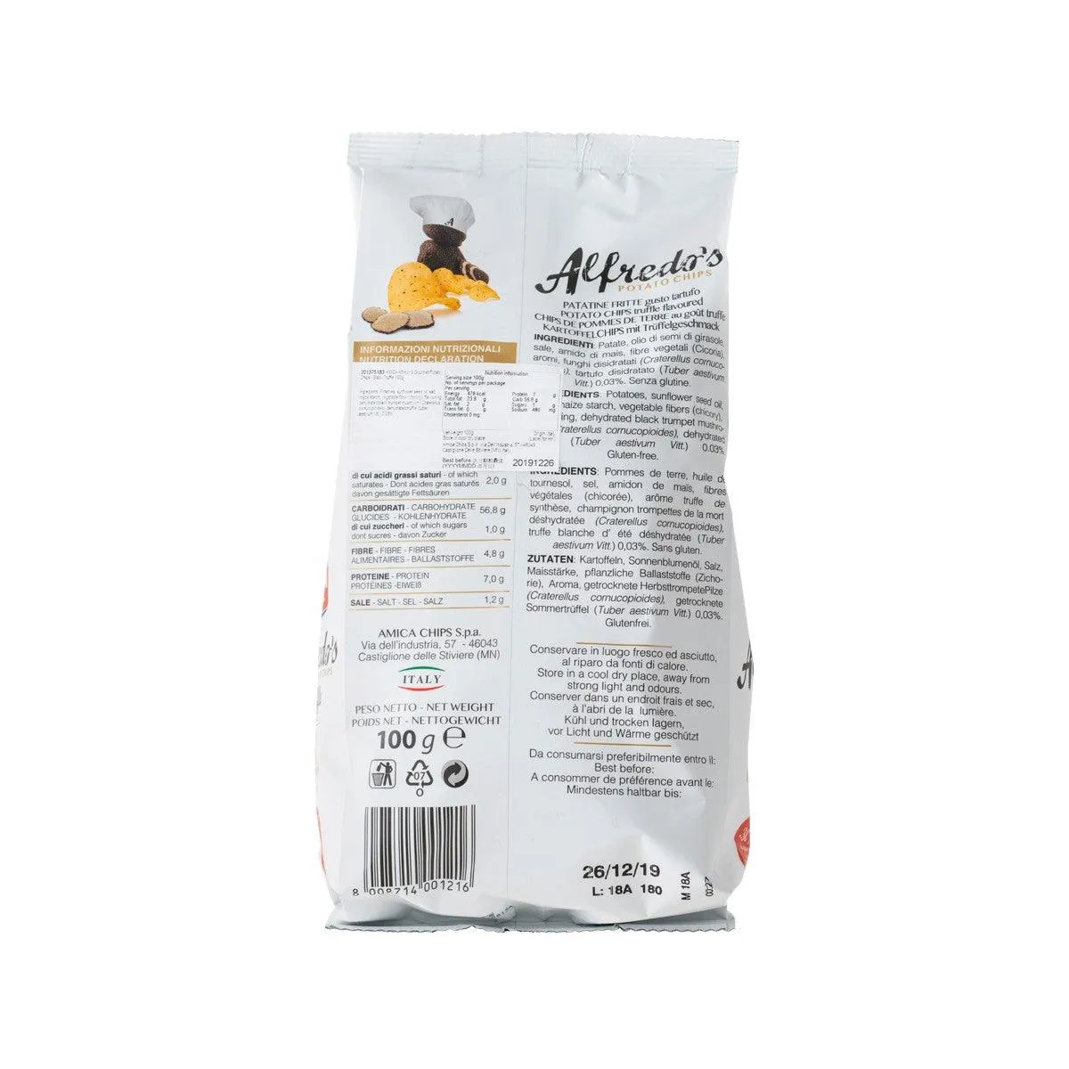 AMICA Alfredo's Gourmet Potato Chips - Black Truffle  (100g)