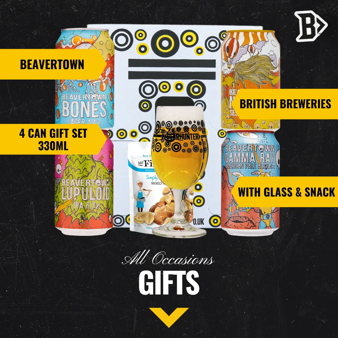 Beavertown British Breweries Craft Beer 4 Can Gift Pack with Glass