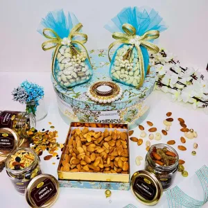 Blue Round Box Hamper