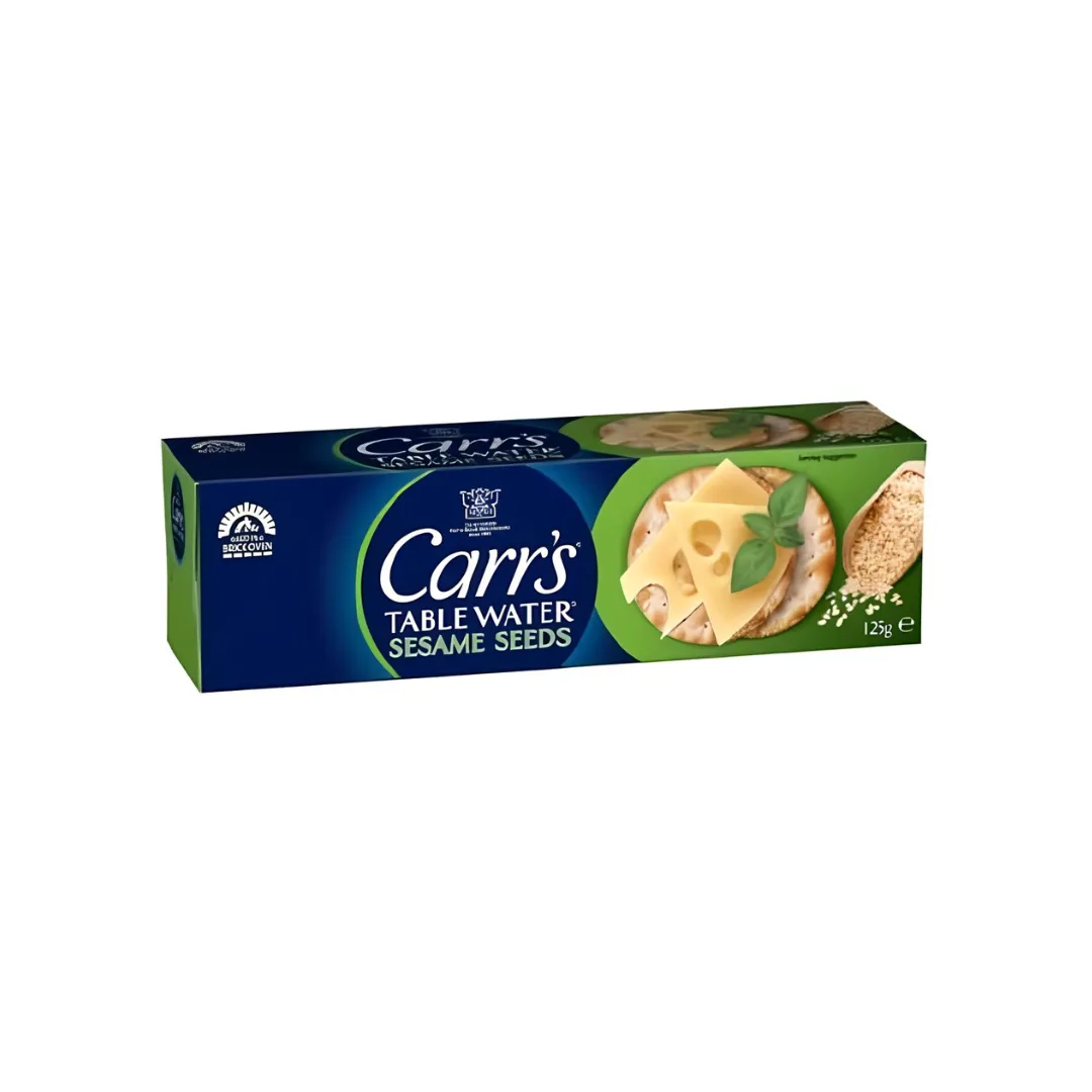 Carr's Table Water Sesame Seed Crackers 125g – Gourmet Savory Snack