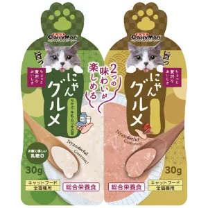 CattyMan Complete Twin Pouch (Tuna, Chicken & Bonito   Chicken, Milk & Fish Roe) Cat Treats 60g