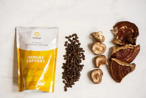 COFFEE WITH MUSHROOMS FOR PEOPLE Enerhealth NutriCafé Organic Immune Support Coffee for people only- 12 oz