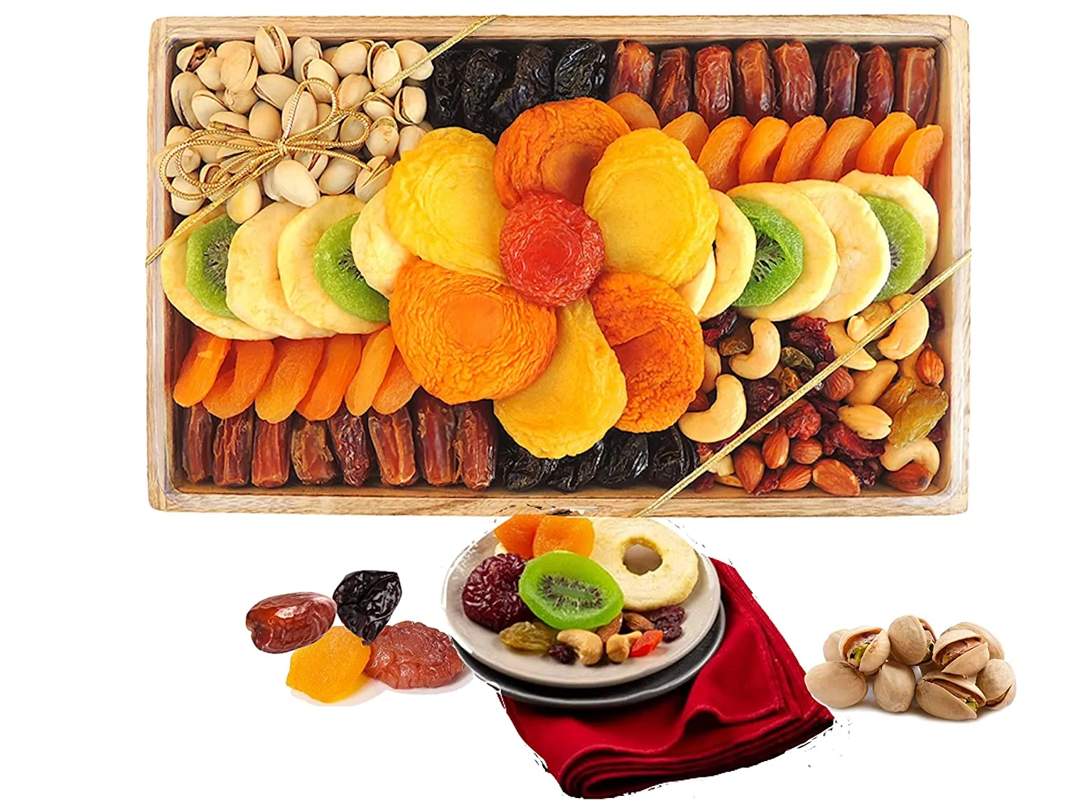 Dried Fruit and Nuts Gift Tray, Gourmet Gift Box, Ideal for Holiday