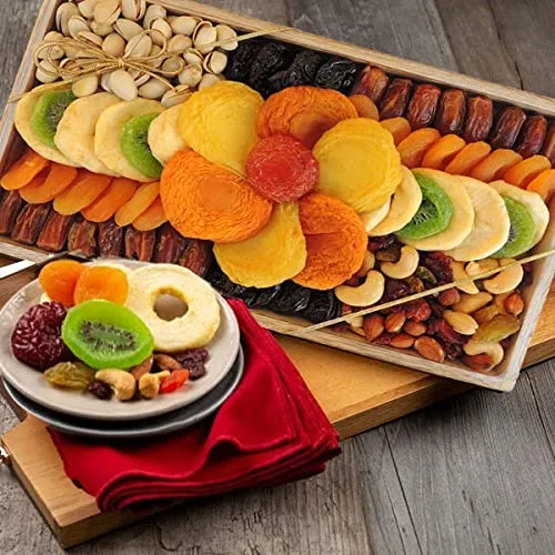 Dried Fruit and Nuts Gift Tray, Gourmet Gift Box, Ideal for Holiday