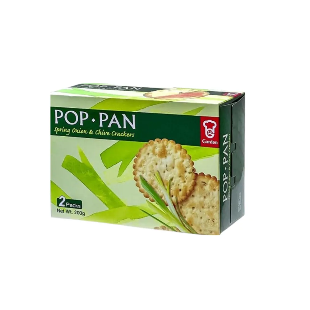 Garden POP-PAN Spring Onion & Chive Crackers 200g | Savory Asian Gourmet Crackers