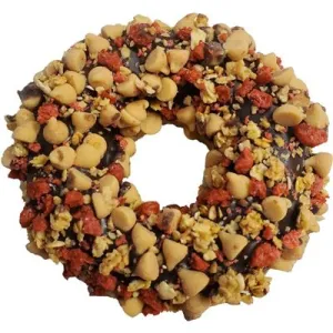 Gourmet Donut, Carob Peanut Butter & Bacon Crunch Donut Dog Treat