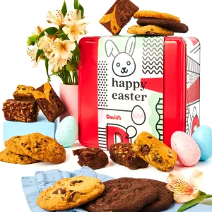 Happy Easter Assorted Cookies And Brownies Gift Tin Box