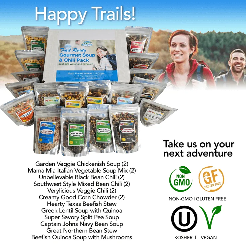 Harmony House TRAIL-READY Gourmet Soup and Chili Pack (18 ct) (