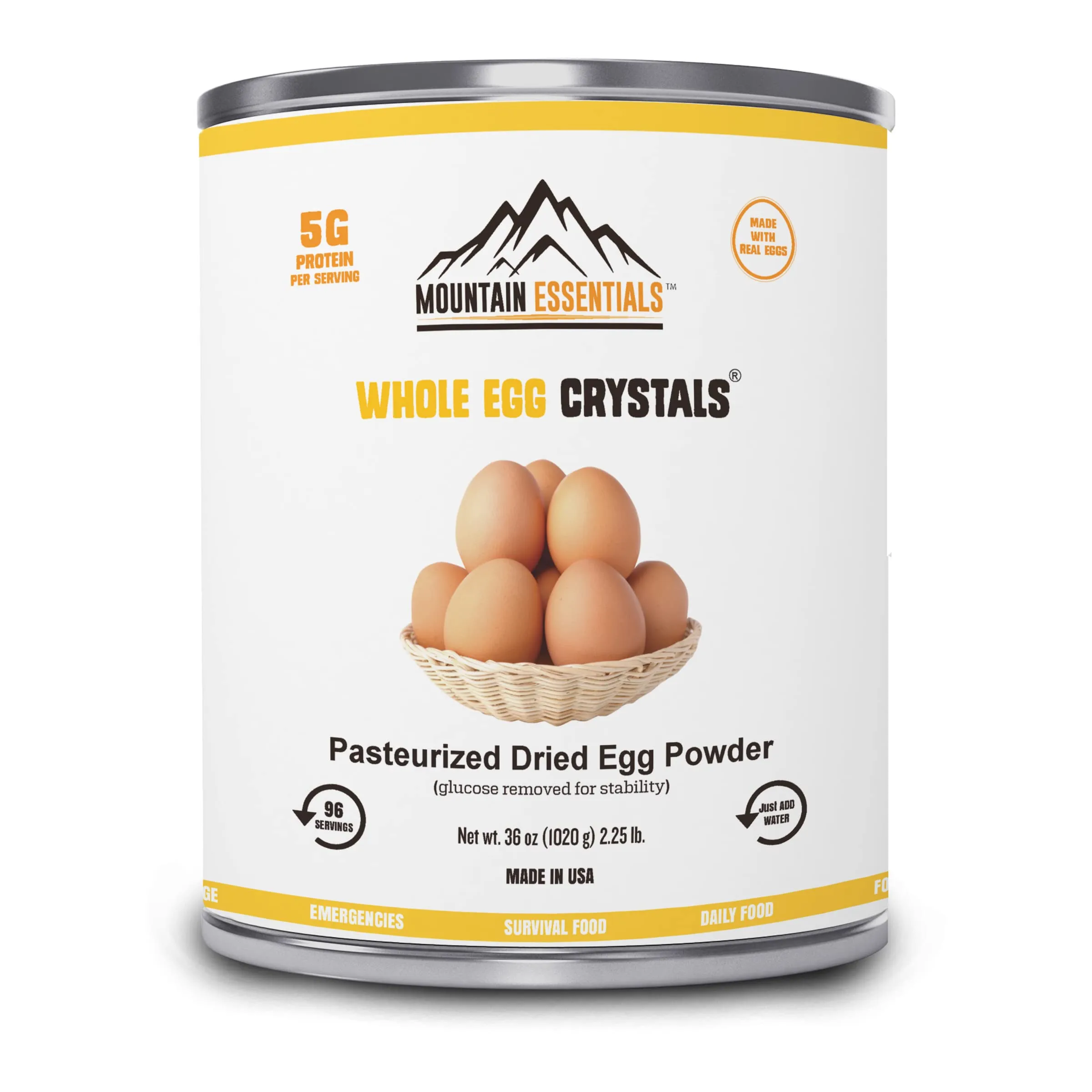 Mountain Essentials Dehydrated Whole Powdered Egg Crystals 2.25 Lb Can