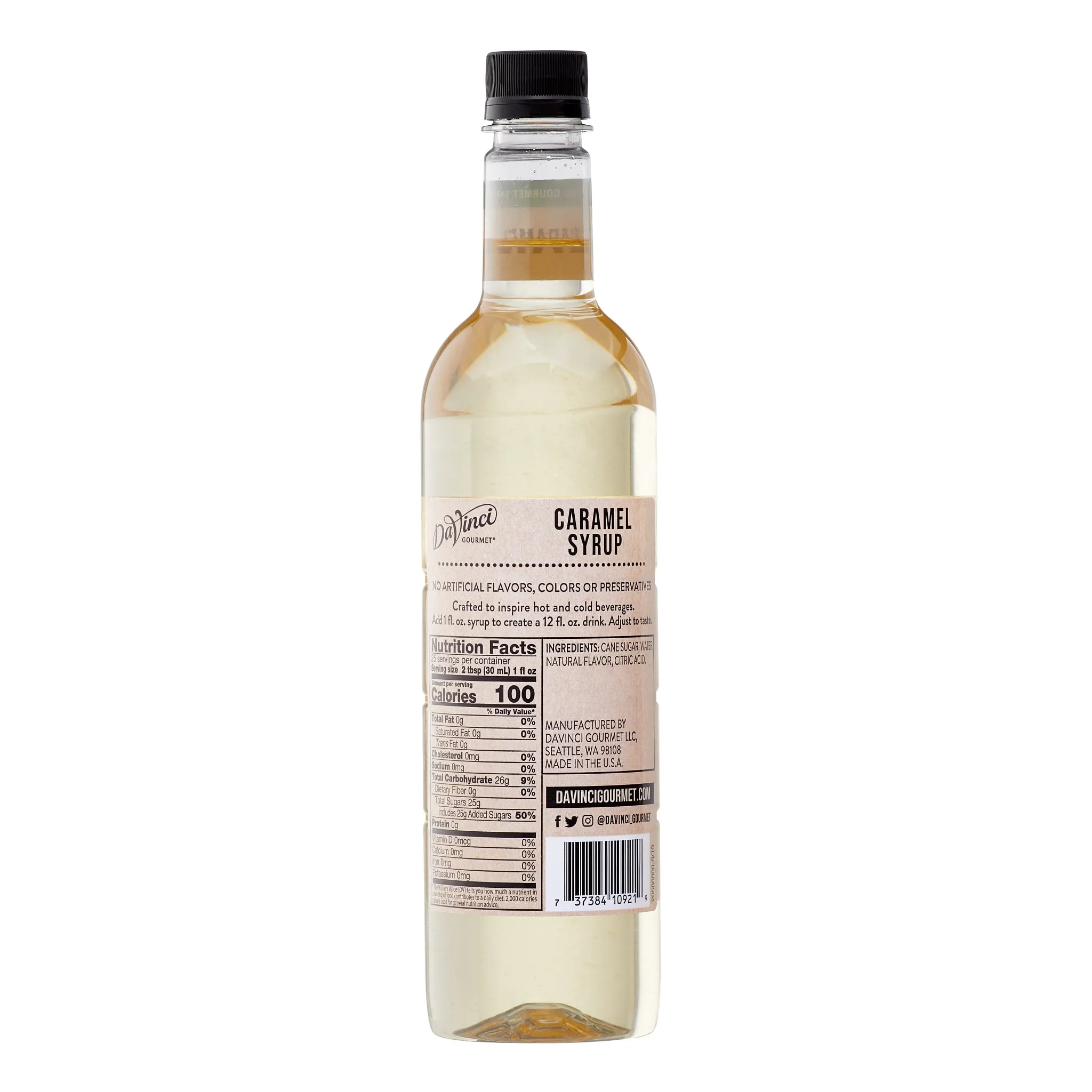 Naturals Caramel Syrup - 4 x 750 ml Plastic