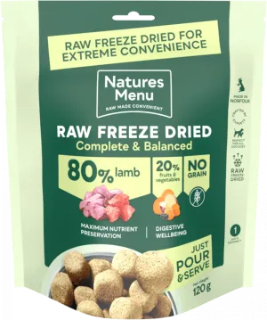 Natures Menu Raw Freeze Dried Complete and Balanced 80/20 Lamb