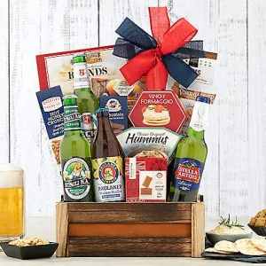 Non-Alcoholic Premium Beer: Gourmet Snack Gift Basket