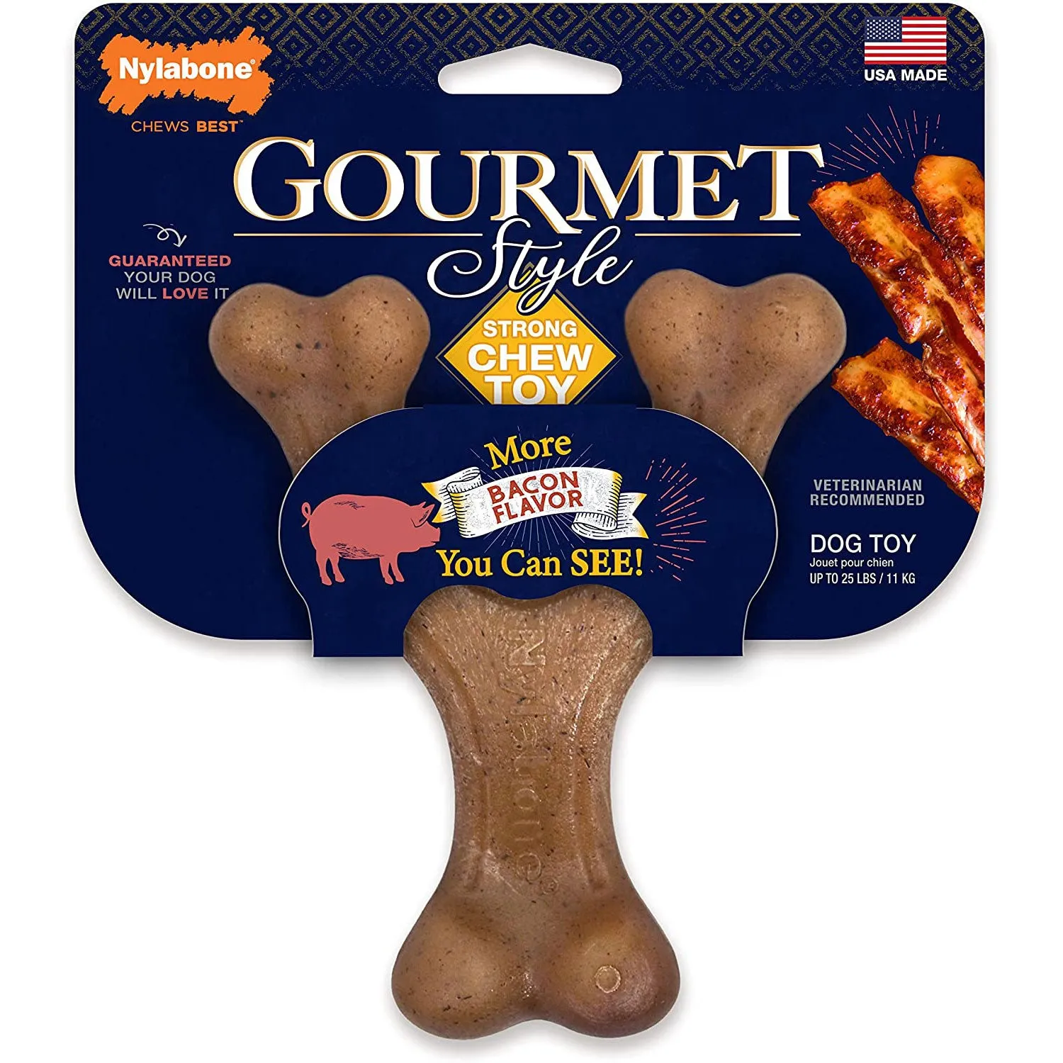 Nylabone Gourmet Strong Chew Wishbone Bacon