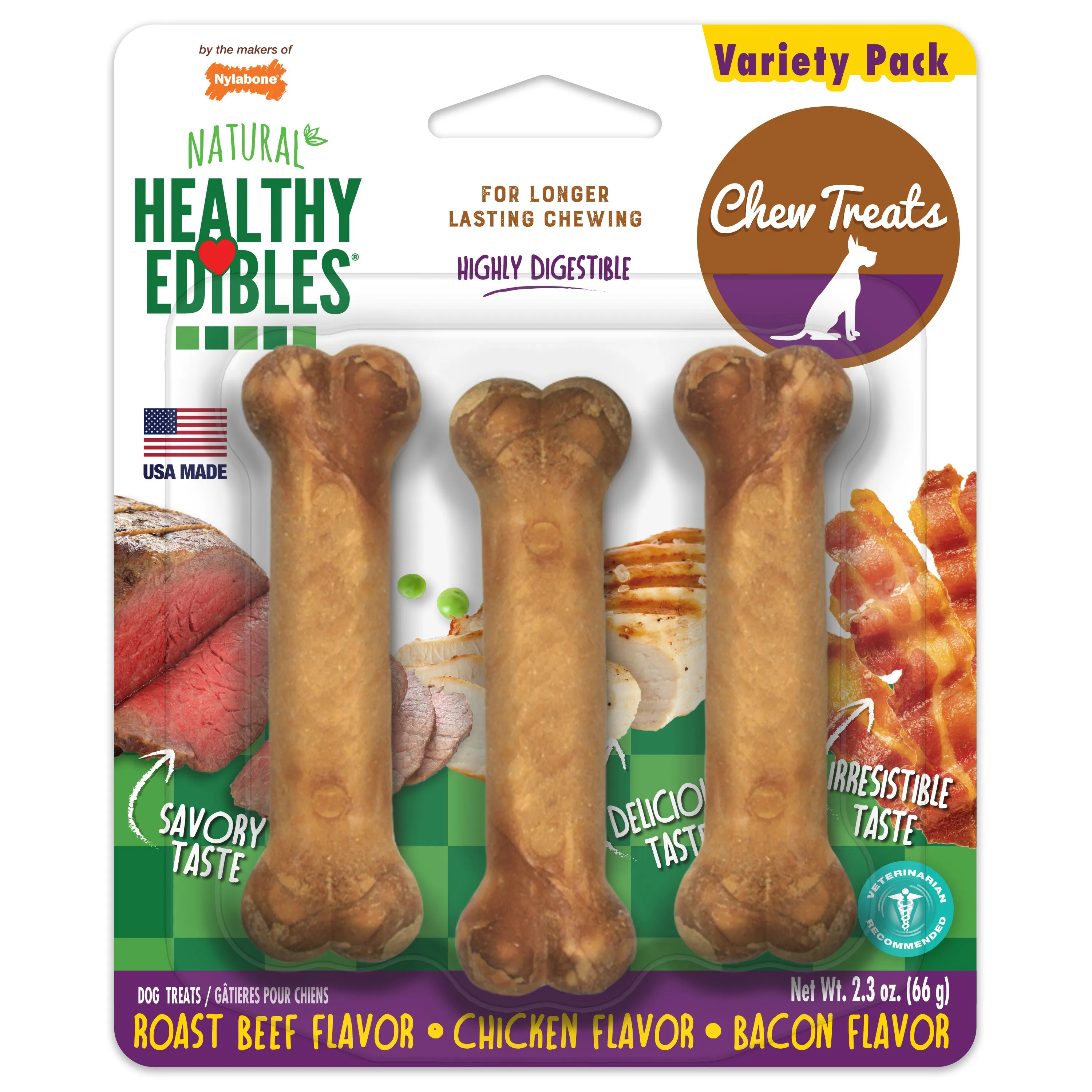 Nylabone Healthy Edibles, Petite, 3 pk