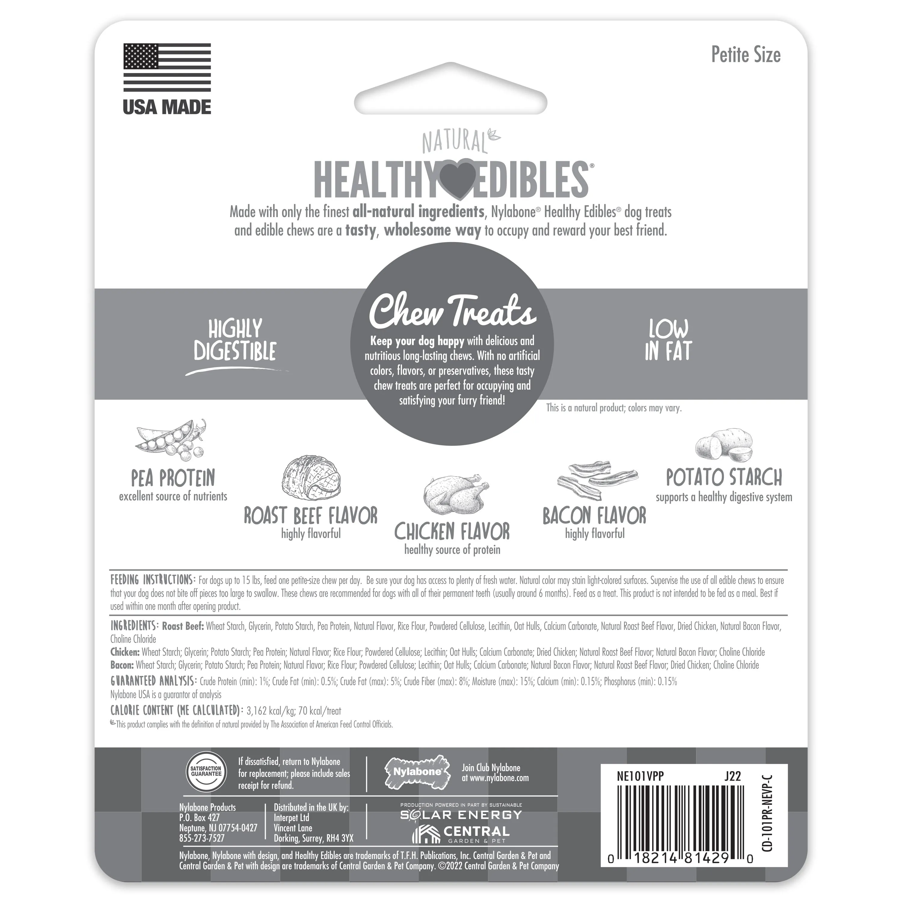 Nylabone Healthy Edibles, Petite, 3 pk