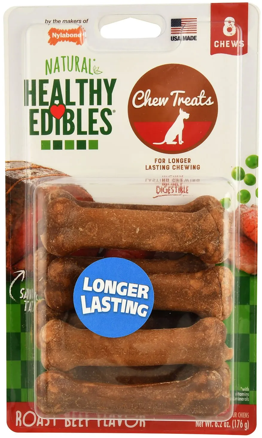 Nylabone Healthy Edibles, Petite (3.5"), 8 pack