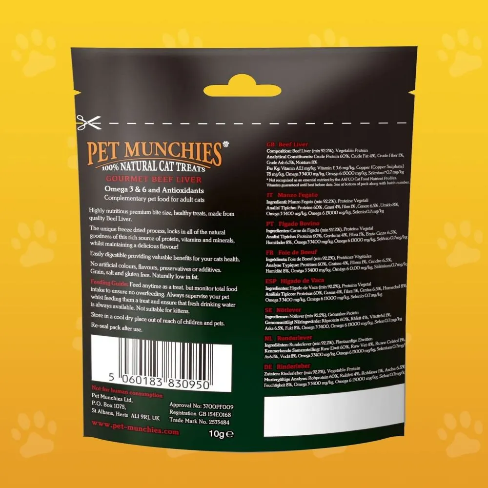 Pet Munchies 10g Gourmet Beef Liver Cat Treats