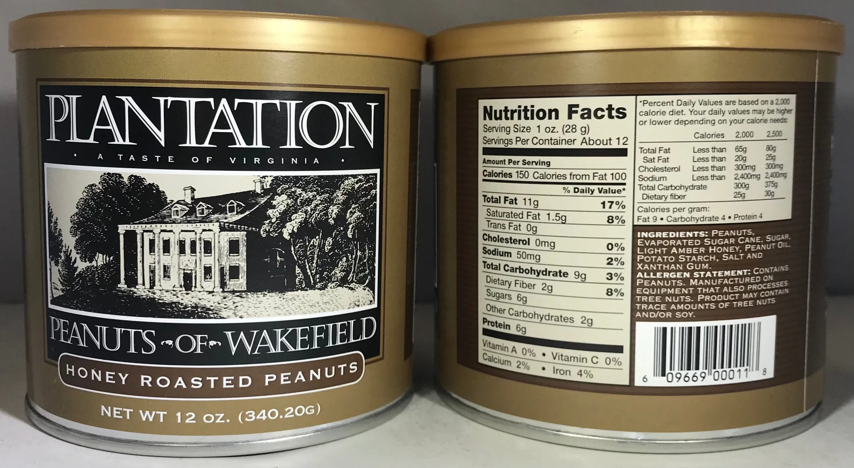 Plantation Peanuts of Wakefield -  Single 10oz. tins