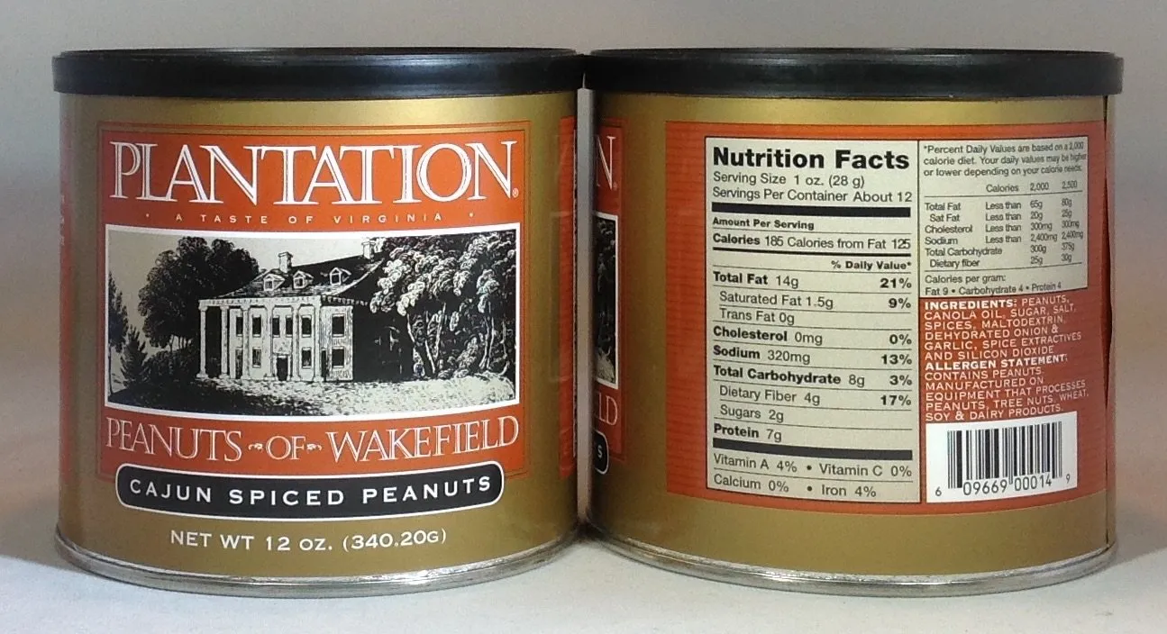 Plantation Peanuts of Wakefield -  Single 10oz. tins