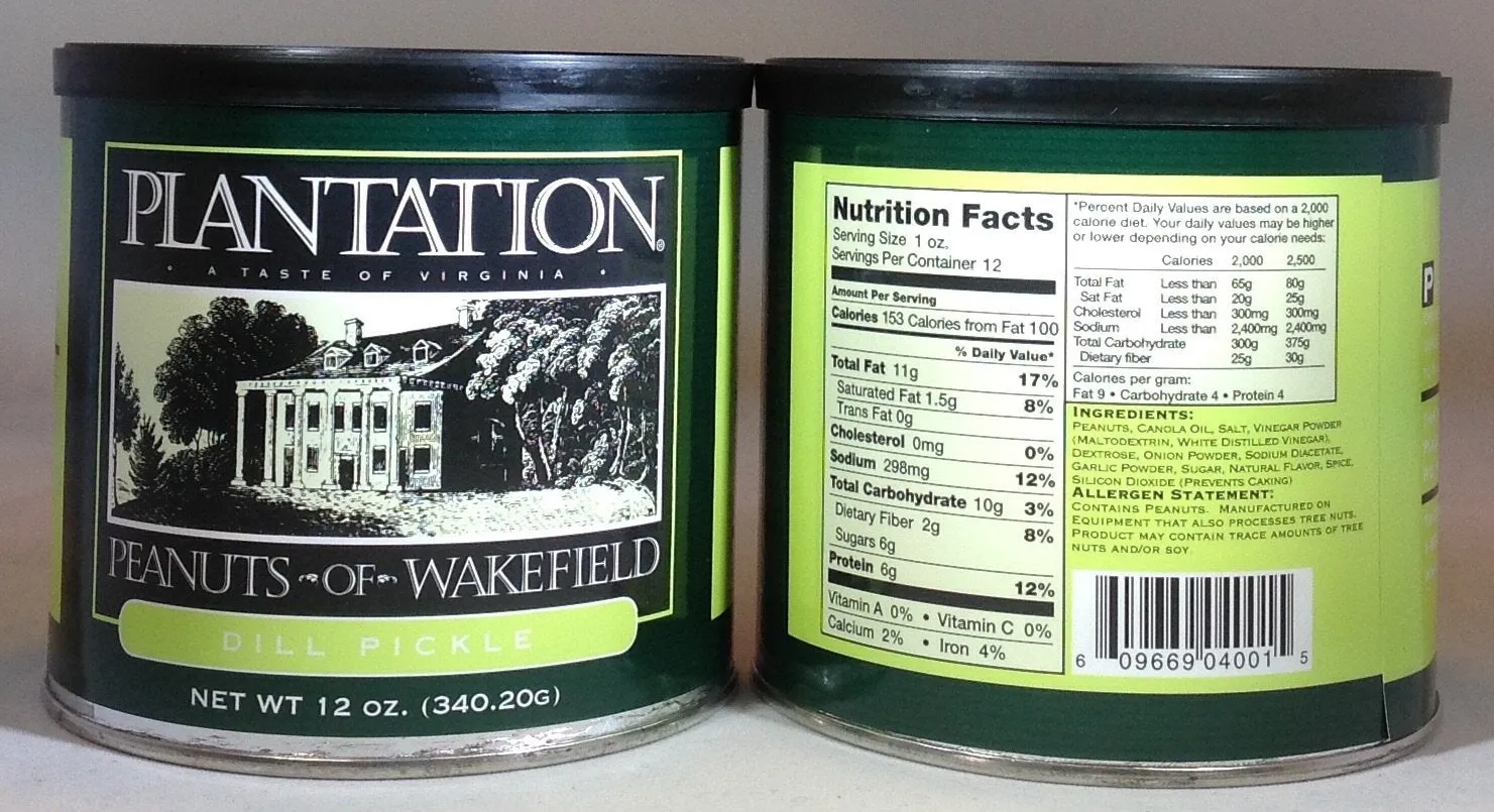 Plantation Peanuts of Wakefield -  Single 10oz. tins