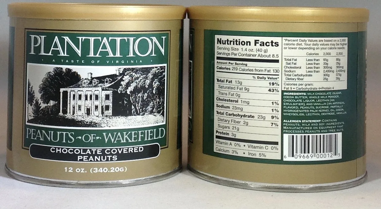 Plantation Peanuts of Wakefield -  Single 10oz. tins