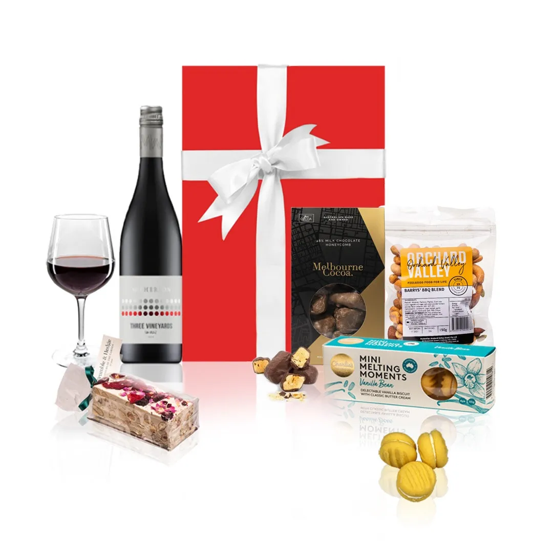 Gourmet Red Wine and Sweet Treats Luxury Hamper