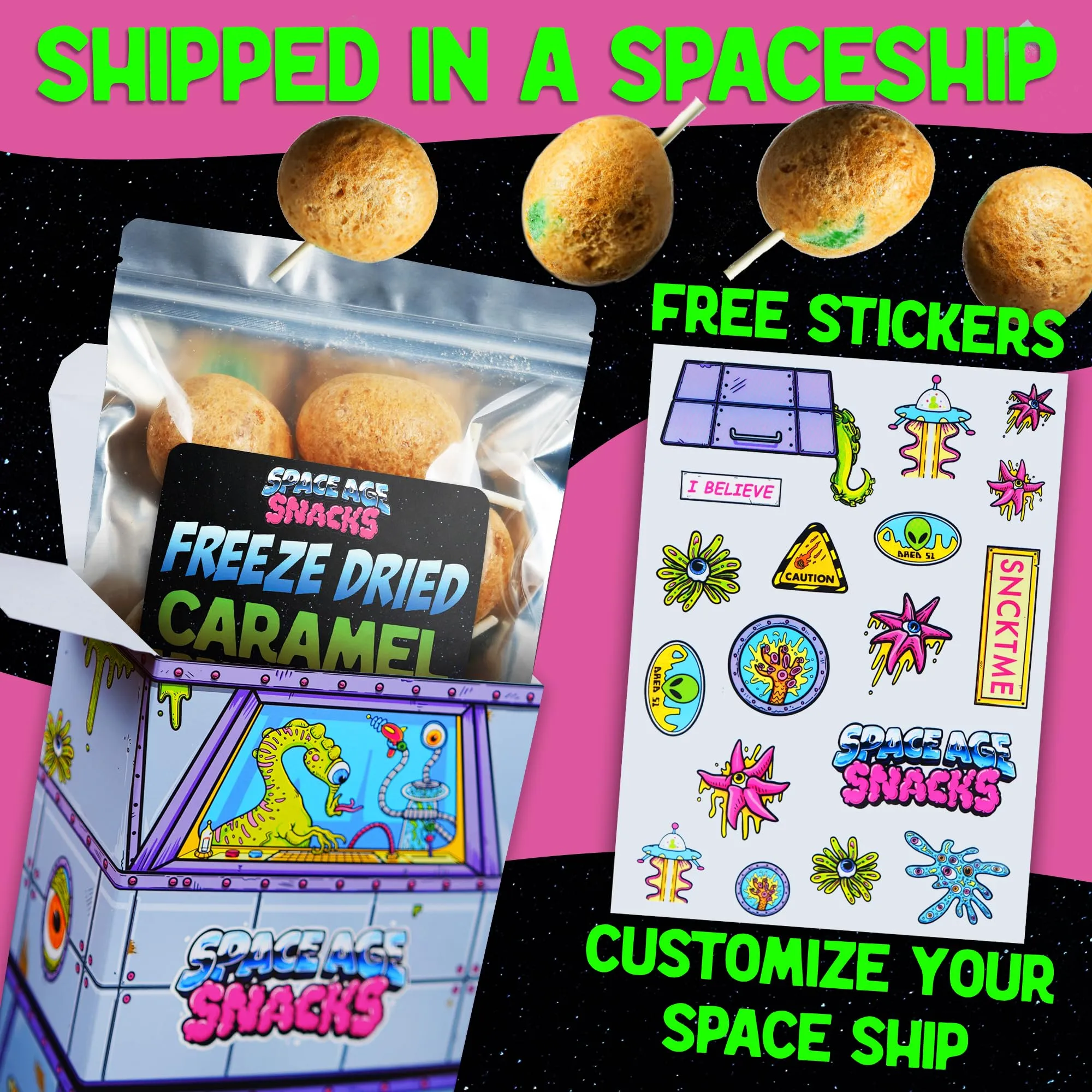 Space Age Snacks - Caramel Apple Comets 7 oz - Single Pack