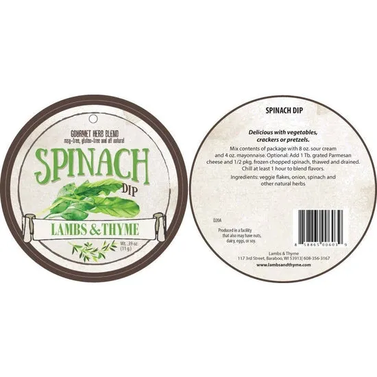 Spinach Dip Gourmet Herb Blend - MSG-Free, Gluten-Free, and All Natural