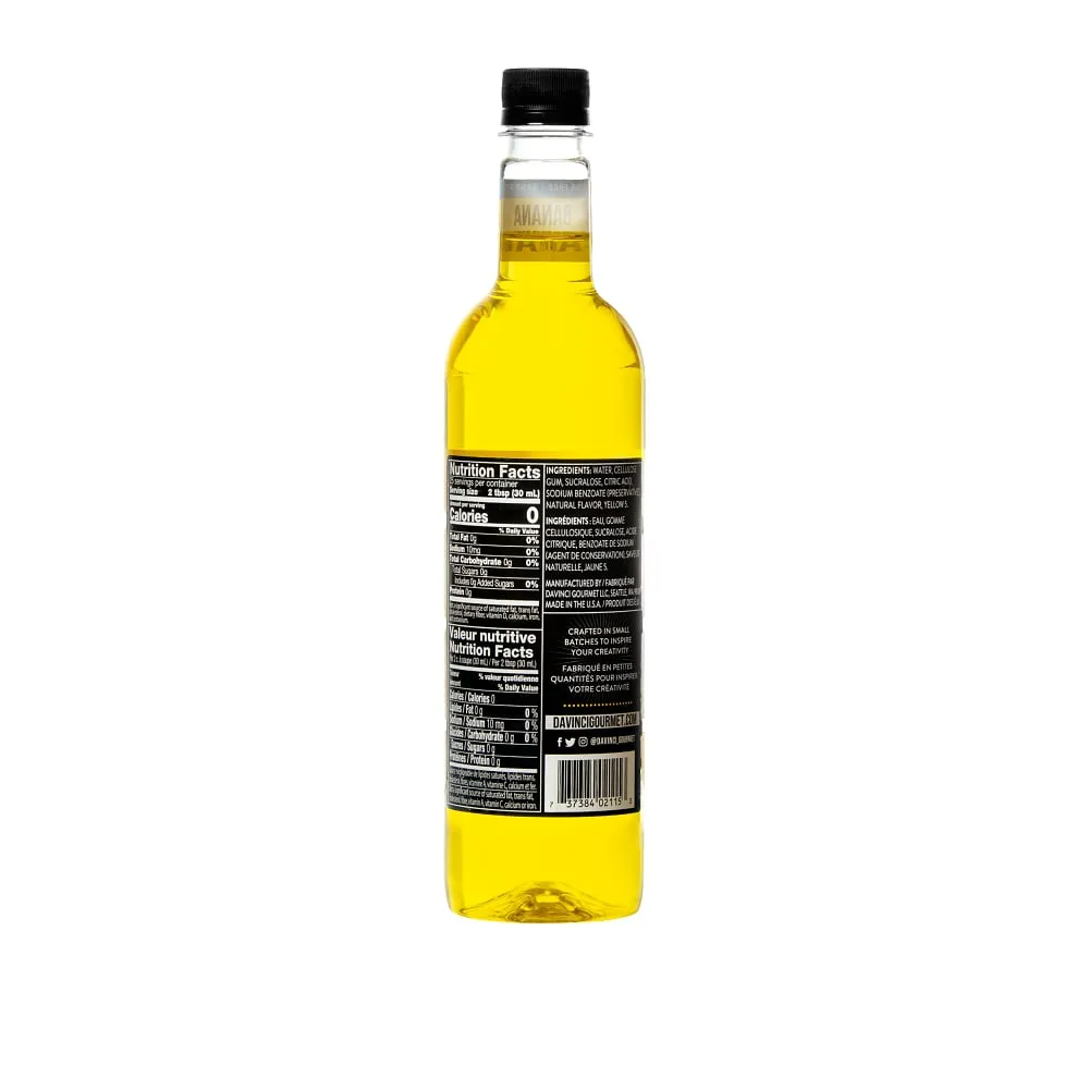 Sugar-Free Banana Syrup - 4 x 750 ml Plastic