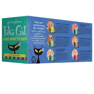 Tiki Cat Luau Emma Cat Food Cans 2.8 oz 12 count, Variety Pack