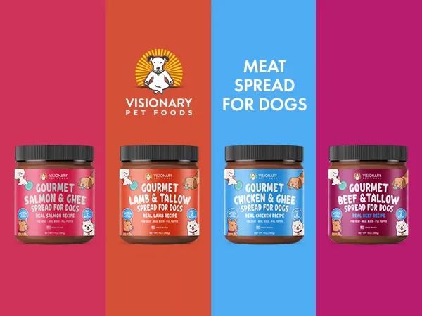 Visionary Pet Foods - Beef Meat Spread for Dogs | Healthier Choice to Peanut Butter | 10oz Jar