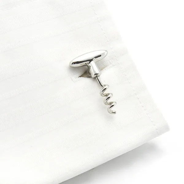 Wine Bottle Opener & Champagne Cup Cufflinks