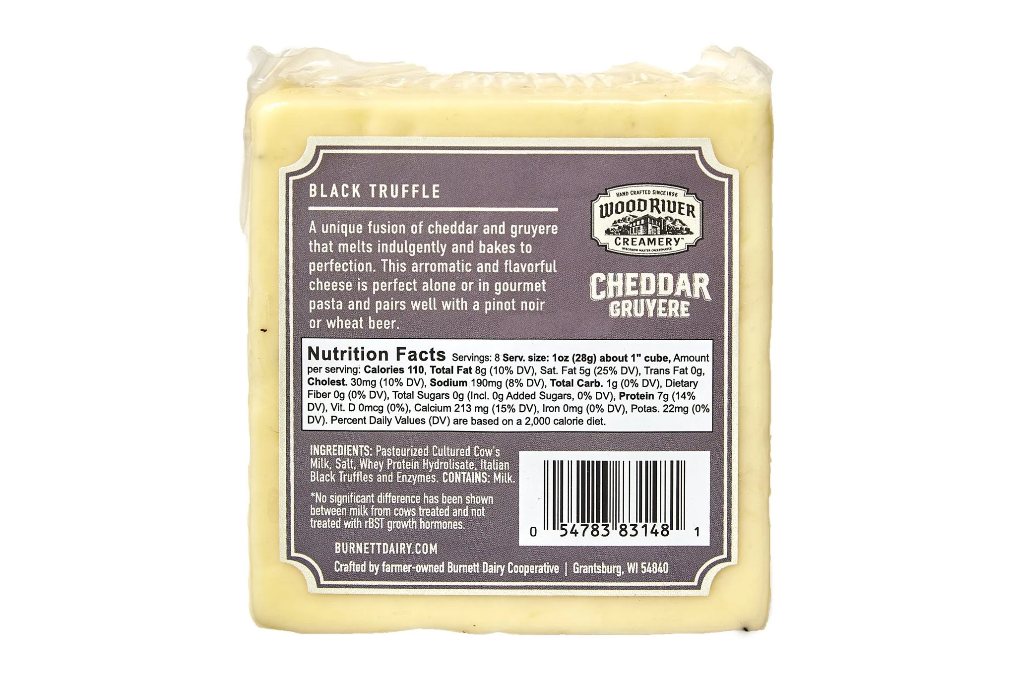 Wood River Creamery ~ Black Truffle Cheddar Gruyere